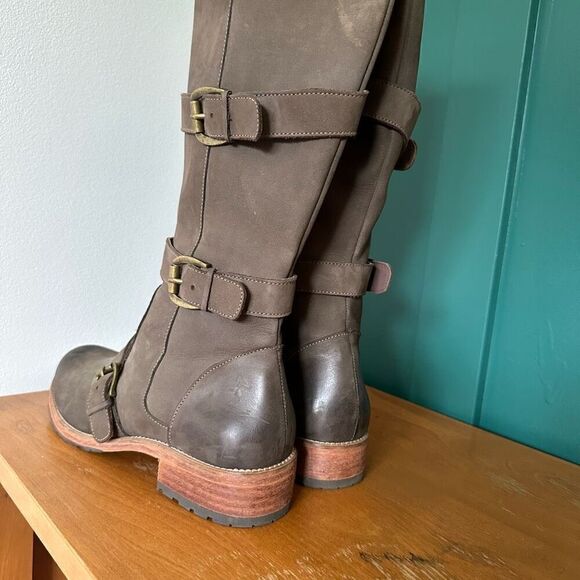 Fortress of Inca X Anthropologie Delrey Nubuck Leather Buckle Detail Knee High M - Picture 7 of 11